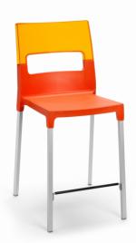 Бар стол с облегалка оранж